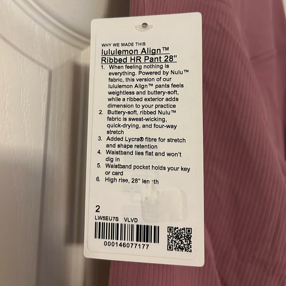*NWT* Lululemon Align Ribbed HR Legging in Velvet Dust - Picture 5 of 8